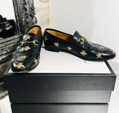 Gucci Jordaan Embroidered Leather Loafers