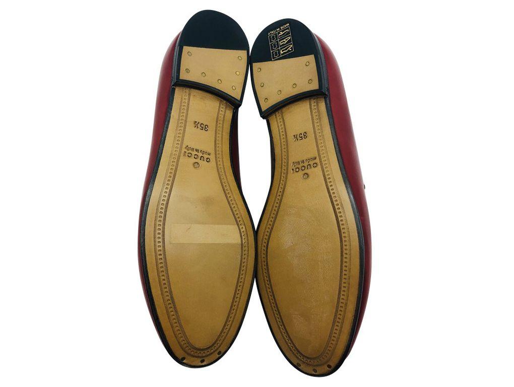 Gucci Jordaan leather loafer - Red size 35.5 - New In New Condition For Sale In London, GB