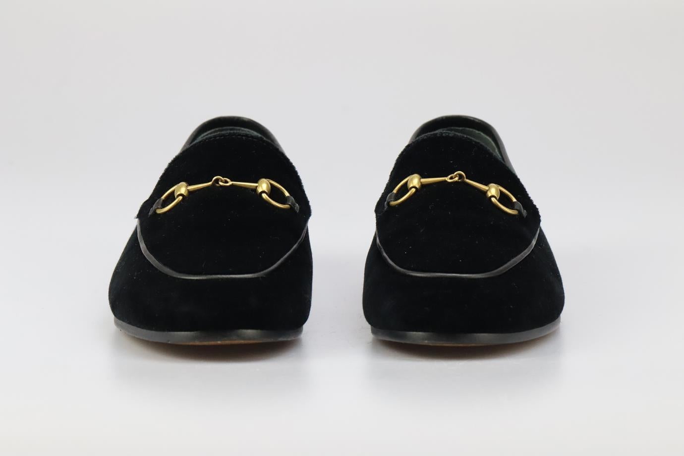 Gucci Jordaan Velvet And Leather Loafers Eu 40.5 Uk 7.5 Us 10.5 In Excellent Condition In London, GB
