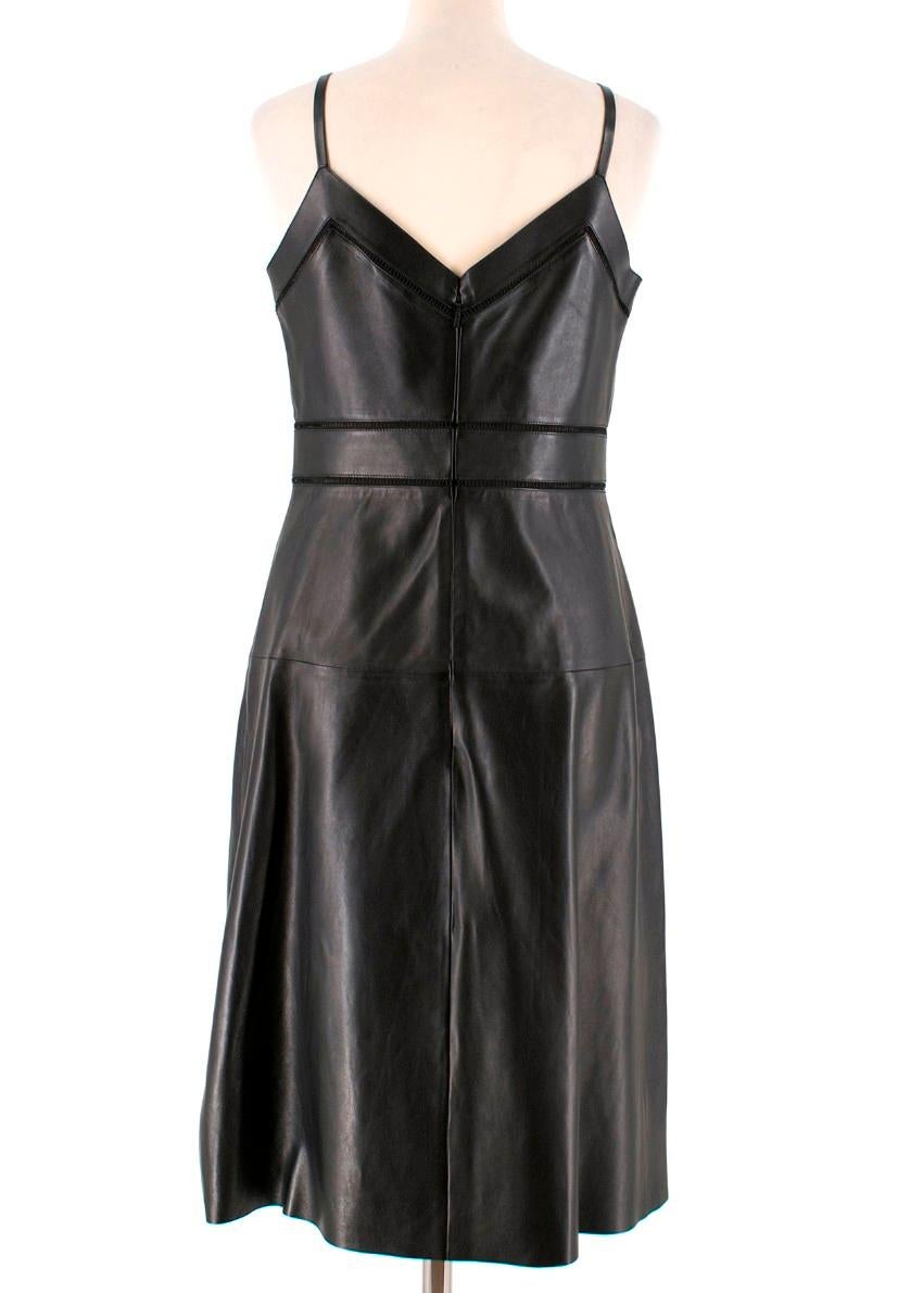 Gucci jour echelle black leather dress US 6 (Schwarz)