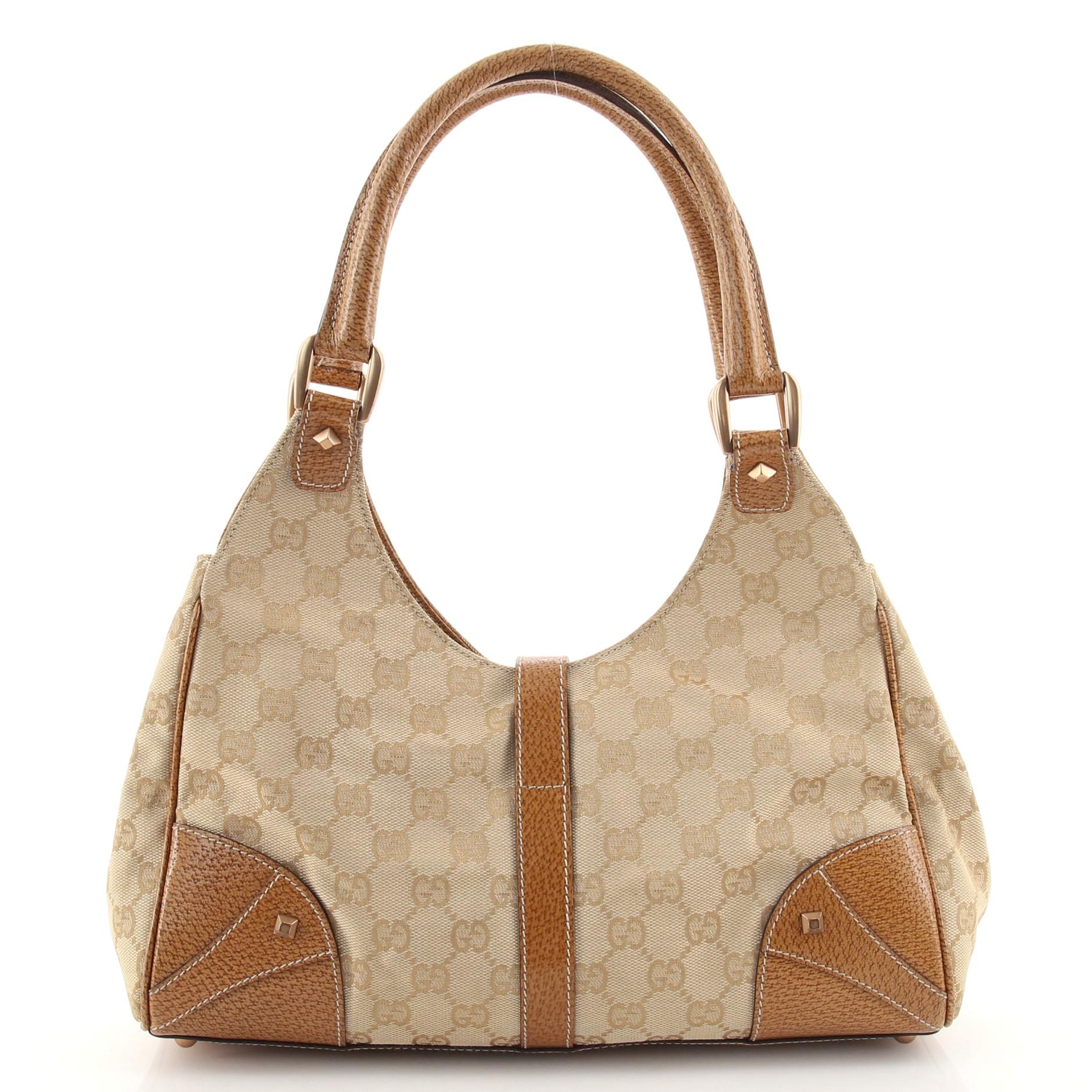 Gucci Joy Bardot Hobo GG Segeltuch groß (Beige)
