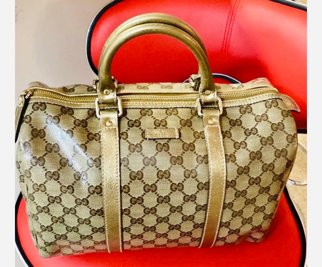 Gucci Joy Boston Bag GG Imprime Medium in Excellent condition like New In Excellent Condition In New York, NY