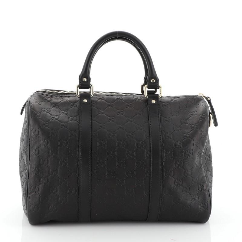 Black Gucci Joy Boston Bag Guccissima Leather Medium