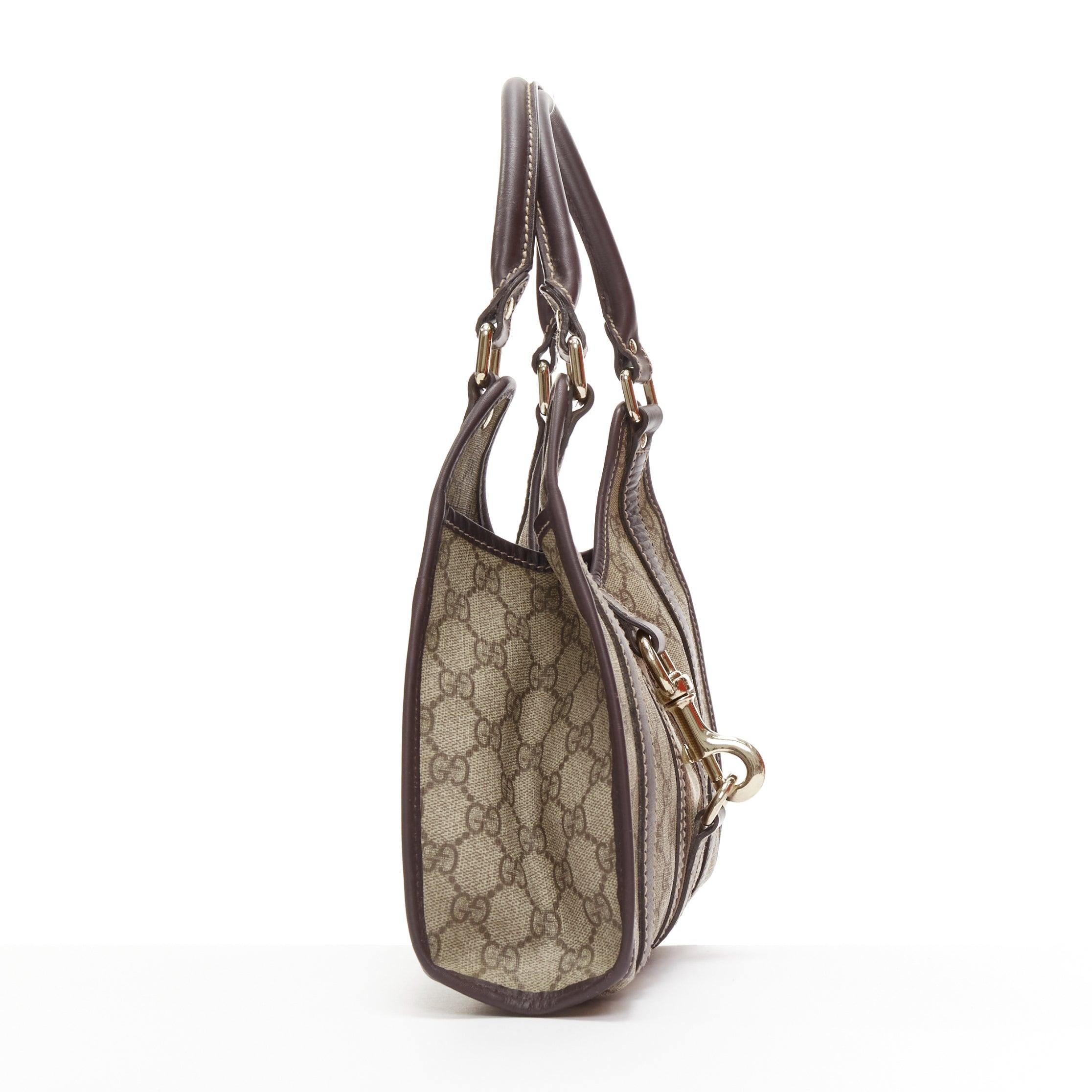 GUCCI Joy  Hobo brown Supreme GG monogram gold horsebit clasp shoulder bag In Good Condition In Hong Kong, NT