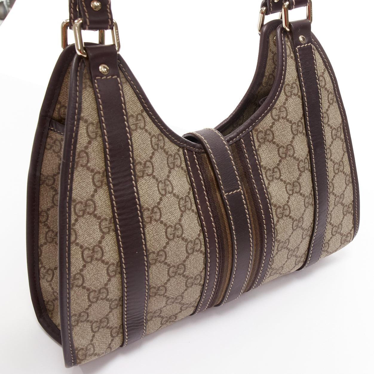 GUCCI Joy  Hobo brown Supreme GG monogram gold horsebit clasp shoulder bag 1
