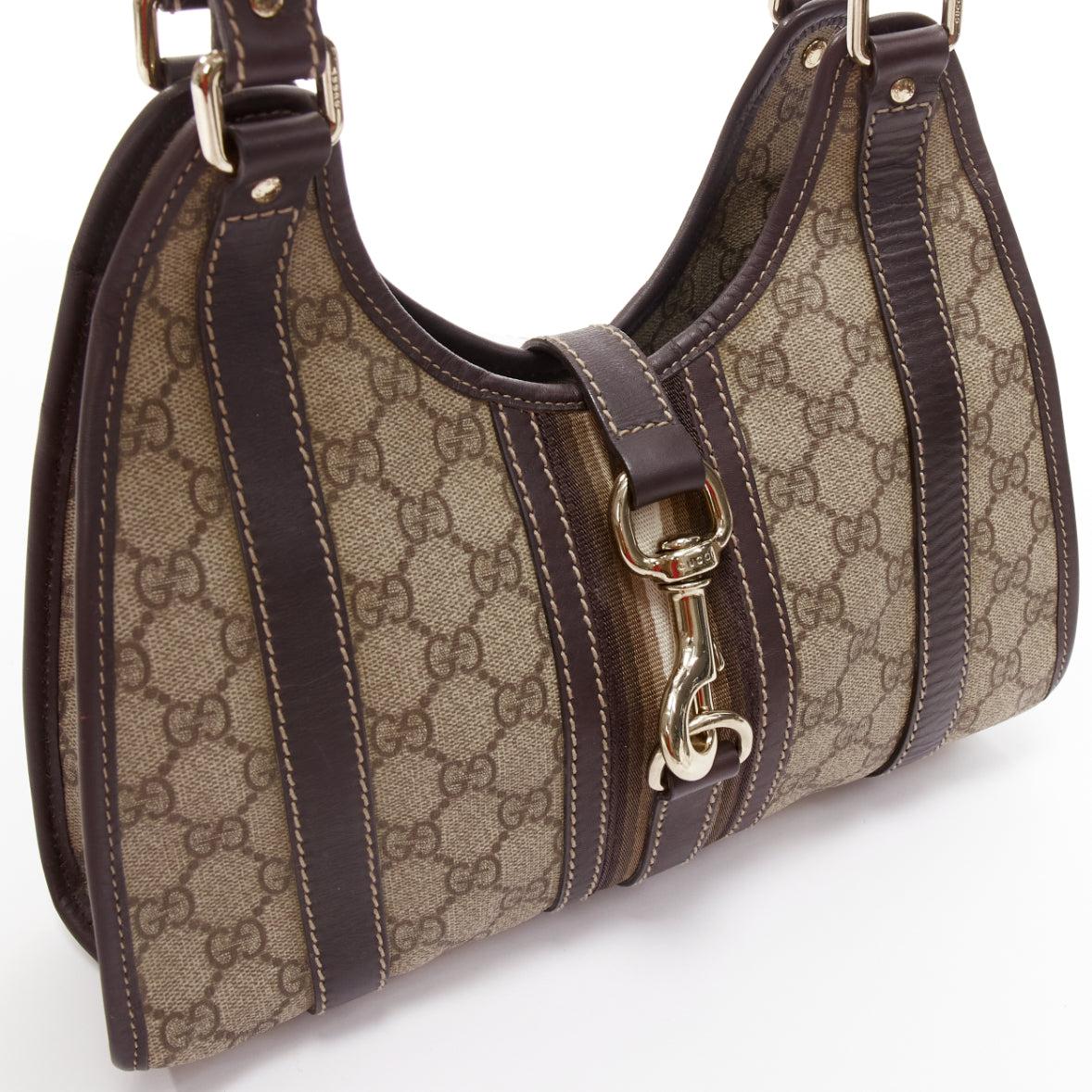 GUCCI Joy  Hobo brown Supreme GG monogram gold horsebit clasp shoulder bag 2