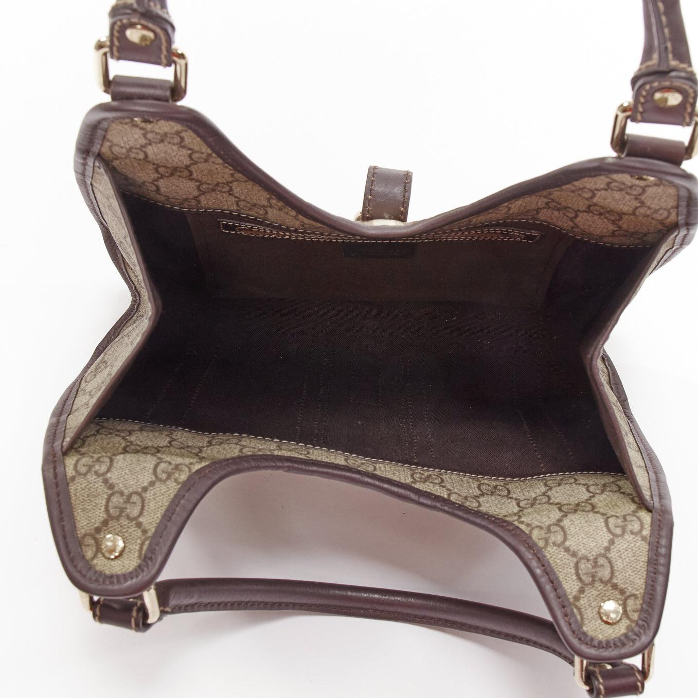 GUCCI Joy  Hobo brown Supreme GG monogram gold horsebit clasp shoulder bag 3