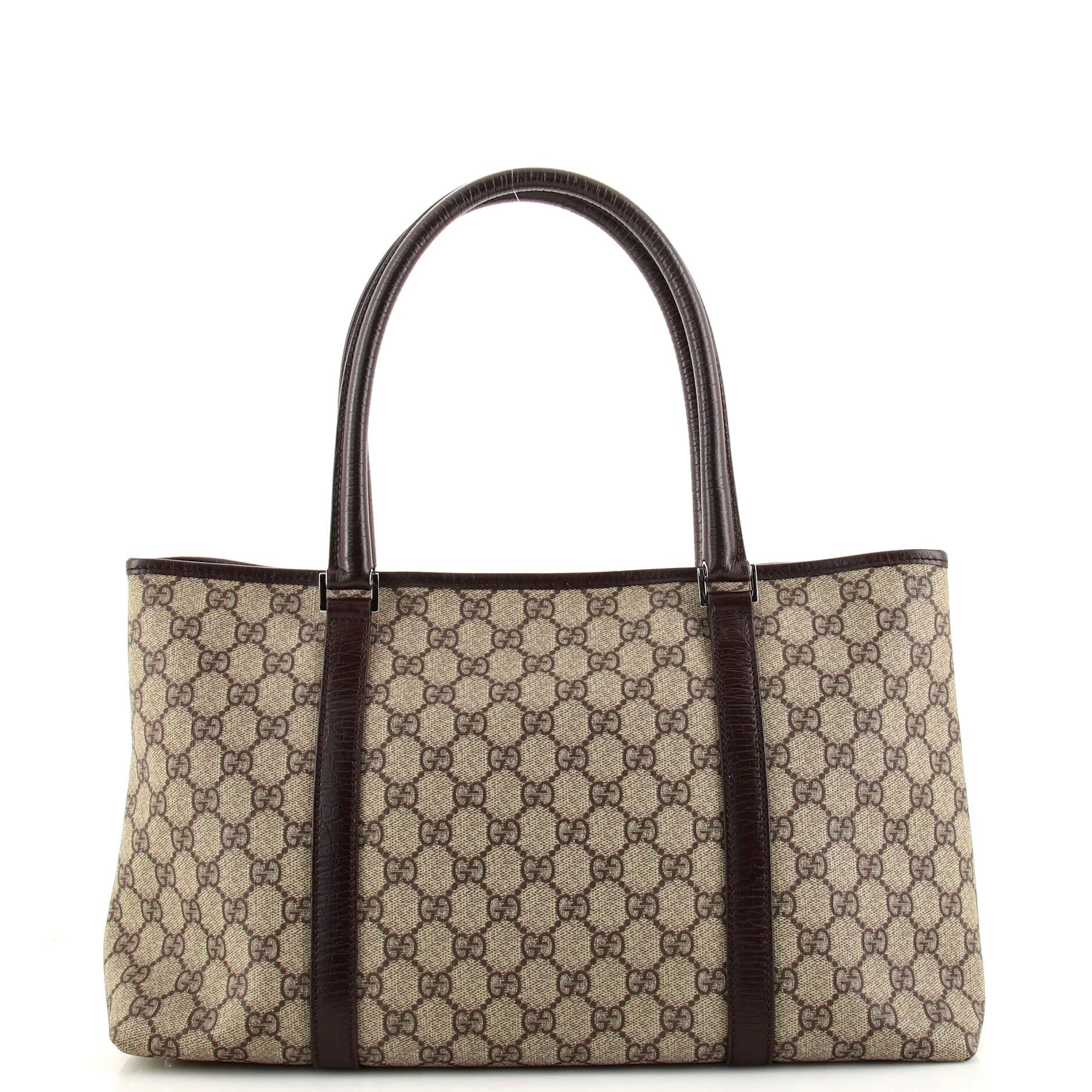Gucci Joy Plus Tote GG Coated Canvas Medium In Good Condition In NY, NY
