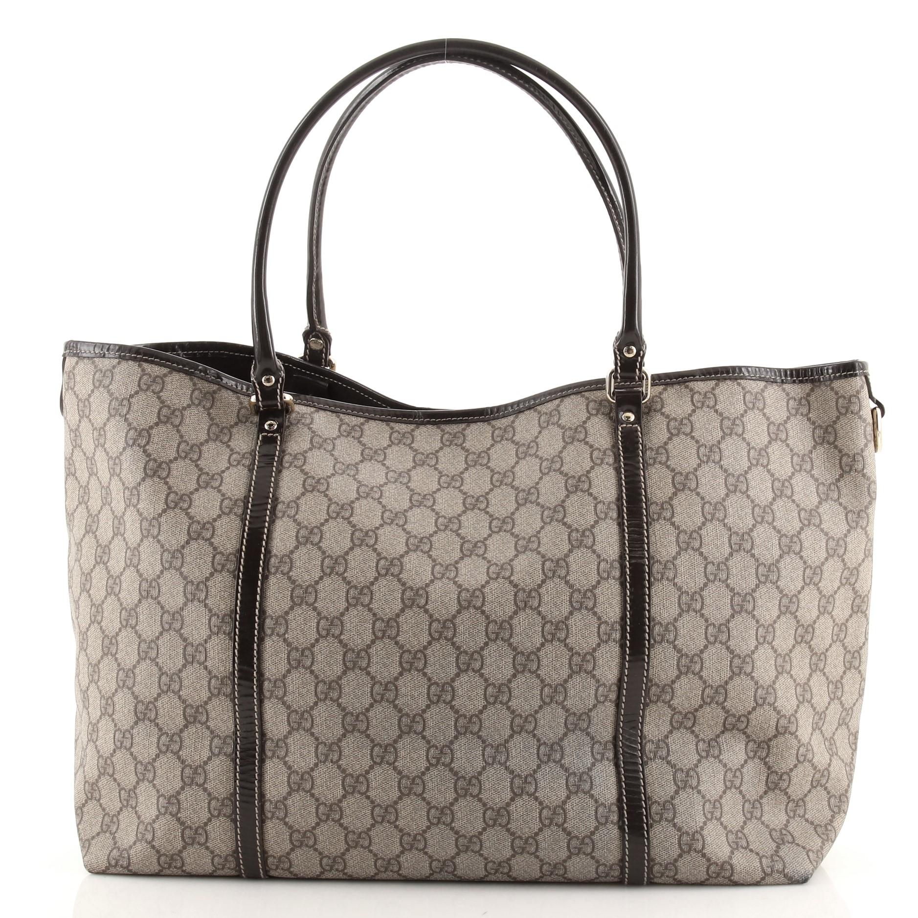 Gray Gucci Joy Tote GG Coated Canvas Medium