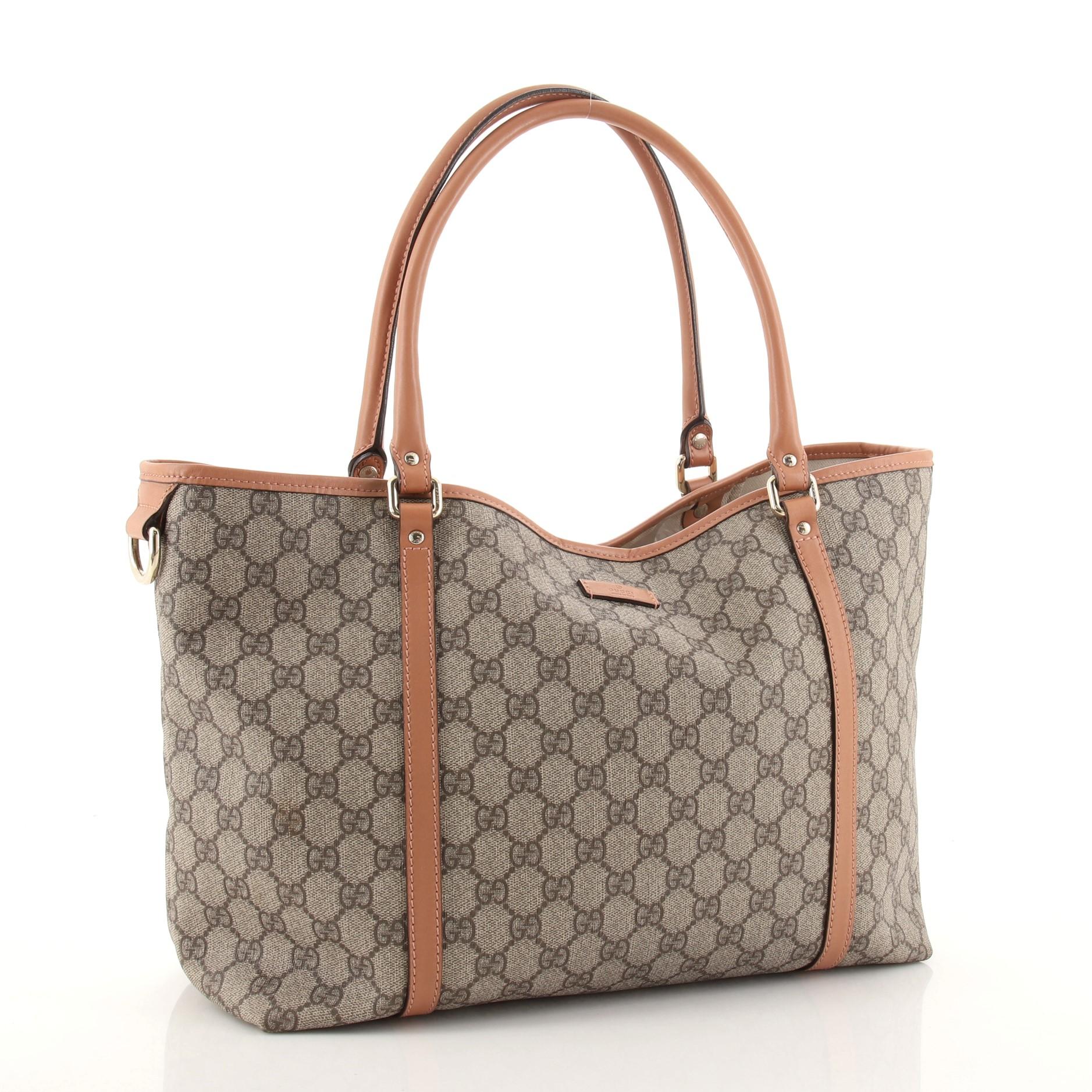 Brown Gucci Joy Tote GG Coated Canvas Medium