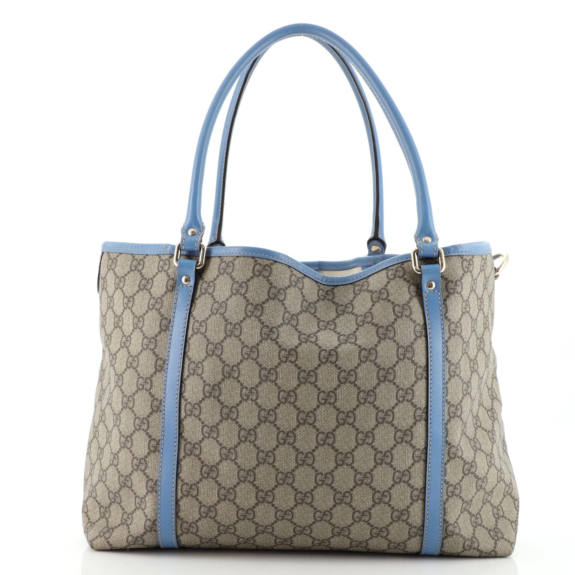 Gucci Joy Tote GG aus beschichtetem Segeltuch Medium (Grau)
