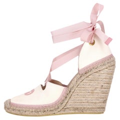 Gucci Judit 'GG' Espadrille Wedge Sandals With Grosgrain Ribbon Ankle Ties Gucci Judit 'GG' Espadrille Wedge Sandals With Grosgrain Ribbon Ankle Ties