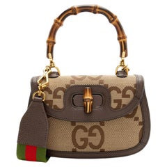 Gucci Jumbo GG Canvas Bamboo 1947 Small Top Handle
