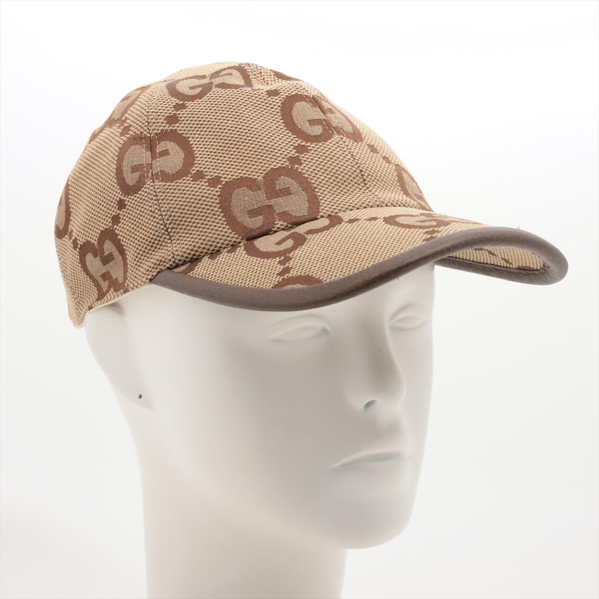 Gucci Jumbo GG Canvas Baseball Hat Camel x Ebony In Good Condition For Sale In Indianapolis, IN