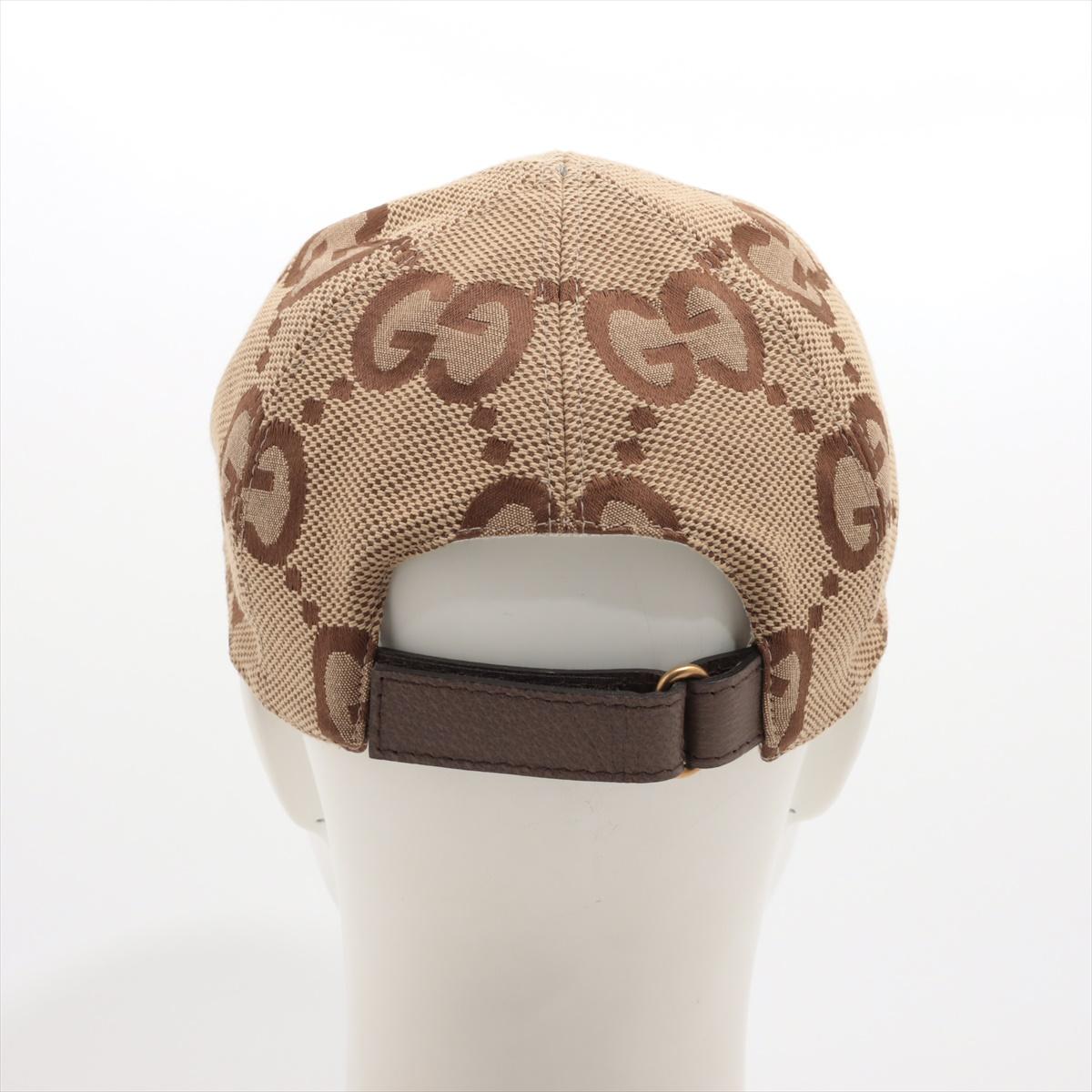 Women's or Men's Gucci Jumbo GG Canvas Baseball Hat Camel x Ebony For Sale