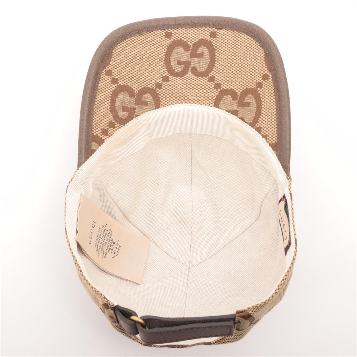 Women's or Men's Gucci Jumbo GG Canvas Baseball Hat Camel x Ebony For Sale