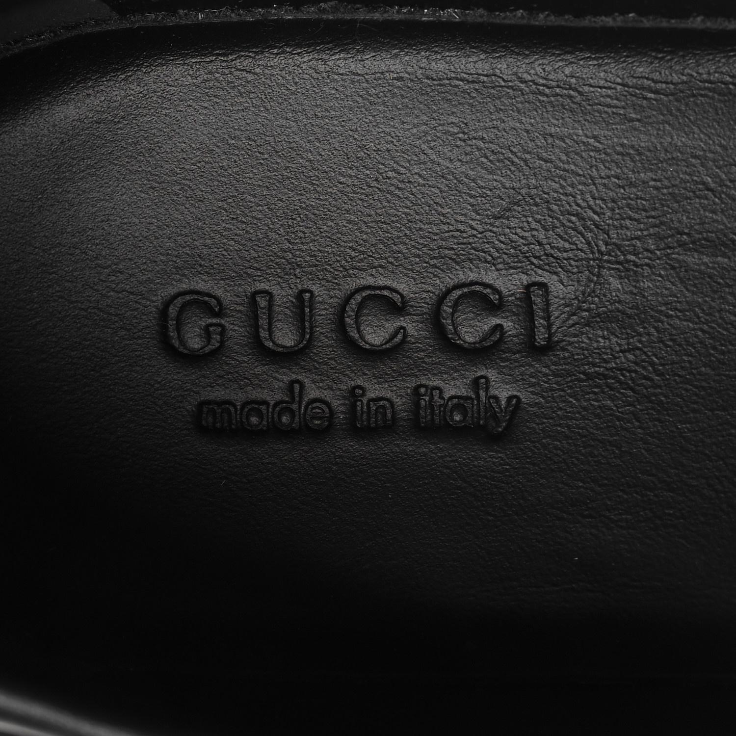 Men's Gucci Jumbo GG Jacquard Black Canvas Chunky Loafers US 9.5 For Sale