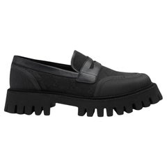 Gucci Jumbo GG - Mocassins épais en toile noire Jacquard US 9,5