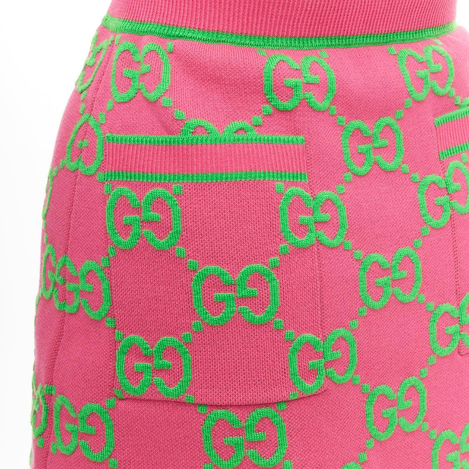 GUCCI Jumbo GG pink green monogram cotton wool silk jacquard knit skirt XS
Reference: AAWC/A01341
Brand: Gucci
Designer: Alessandro Michele
Material: Cotton, Wool, Blend
Color: Pink, Green
Pattern: Monogram
Closure: Elasticated
Extra Details: Bold