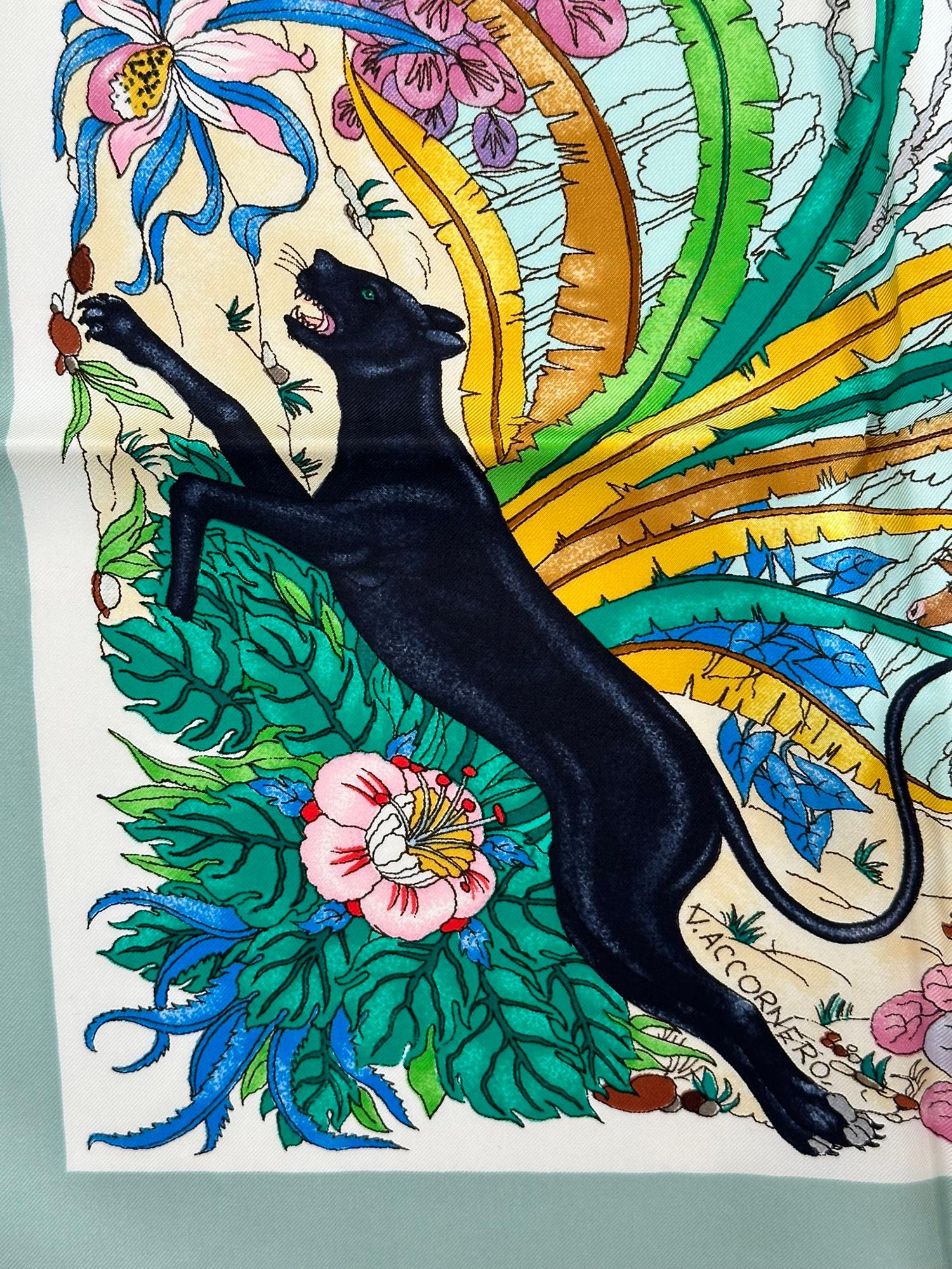 Gucci Jungle Silk Twill Scarf Designed by designed by Vittorio Accornero 1970s 2