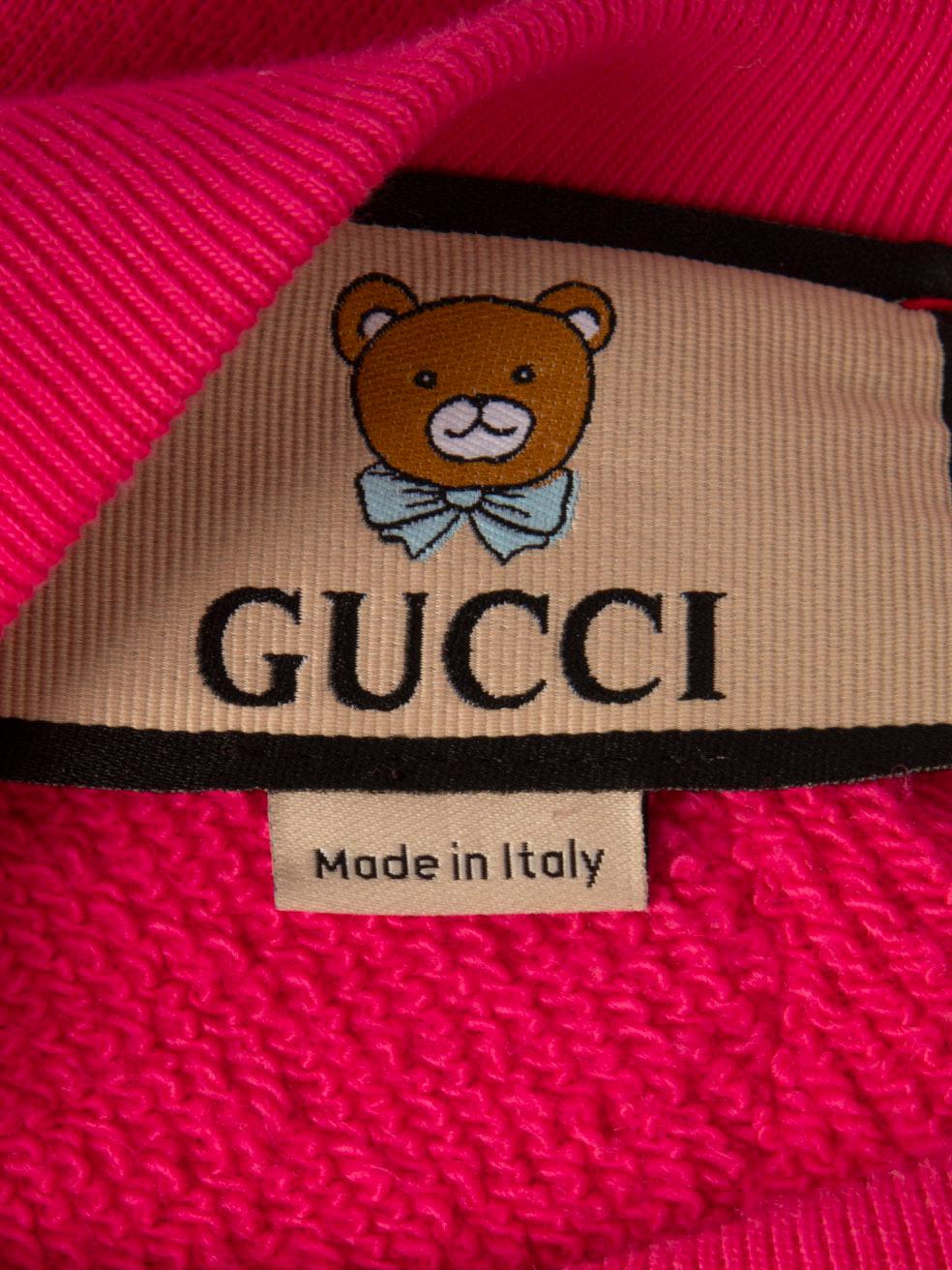 Gucci Kai x Gucci Pink Teddy Bear Print Sweatshirt Size M 4