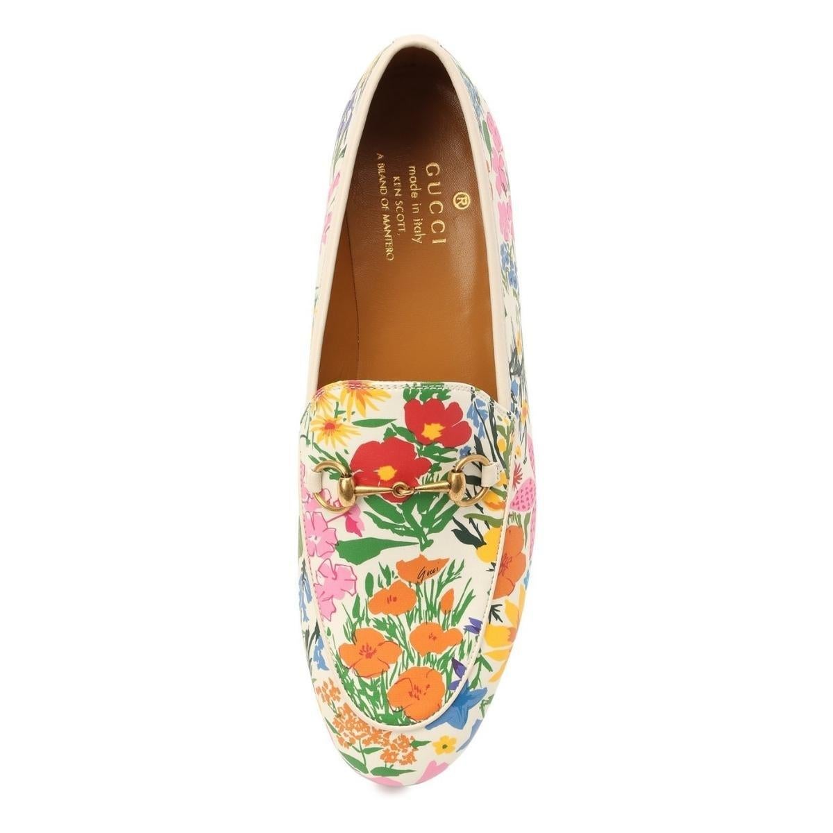 Beige Gucci Ken Scott Jordaan Floral Print Loafer 38.5