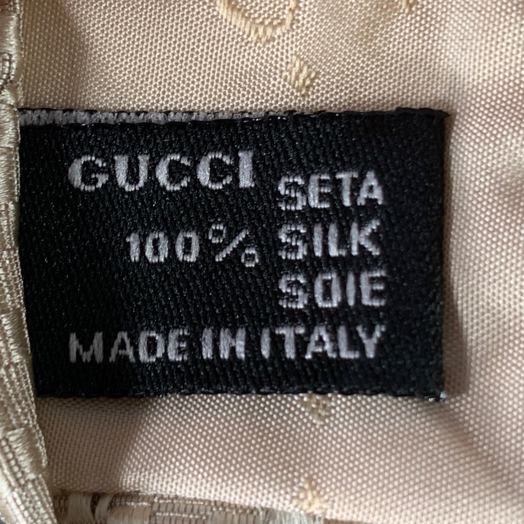 GUCCI Khaki Beige Diagonal Stripe Silk Tie 1