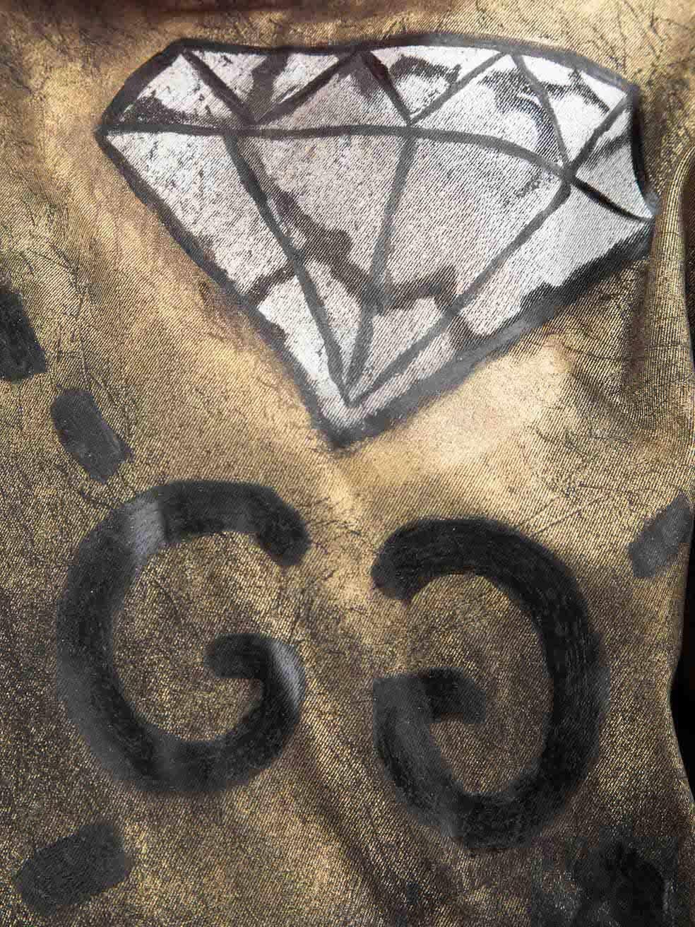 Gucci Khaki Mink Collar Gucci Ghost Bomber Jacket Size M In Excellent Condition For Sale In London, GB