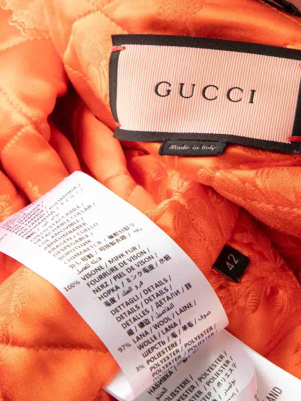 Gucci Khaki Mink Collar Gucci Ghost Bomber Jacket Size M For Sale 2