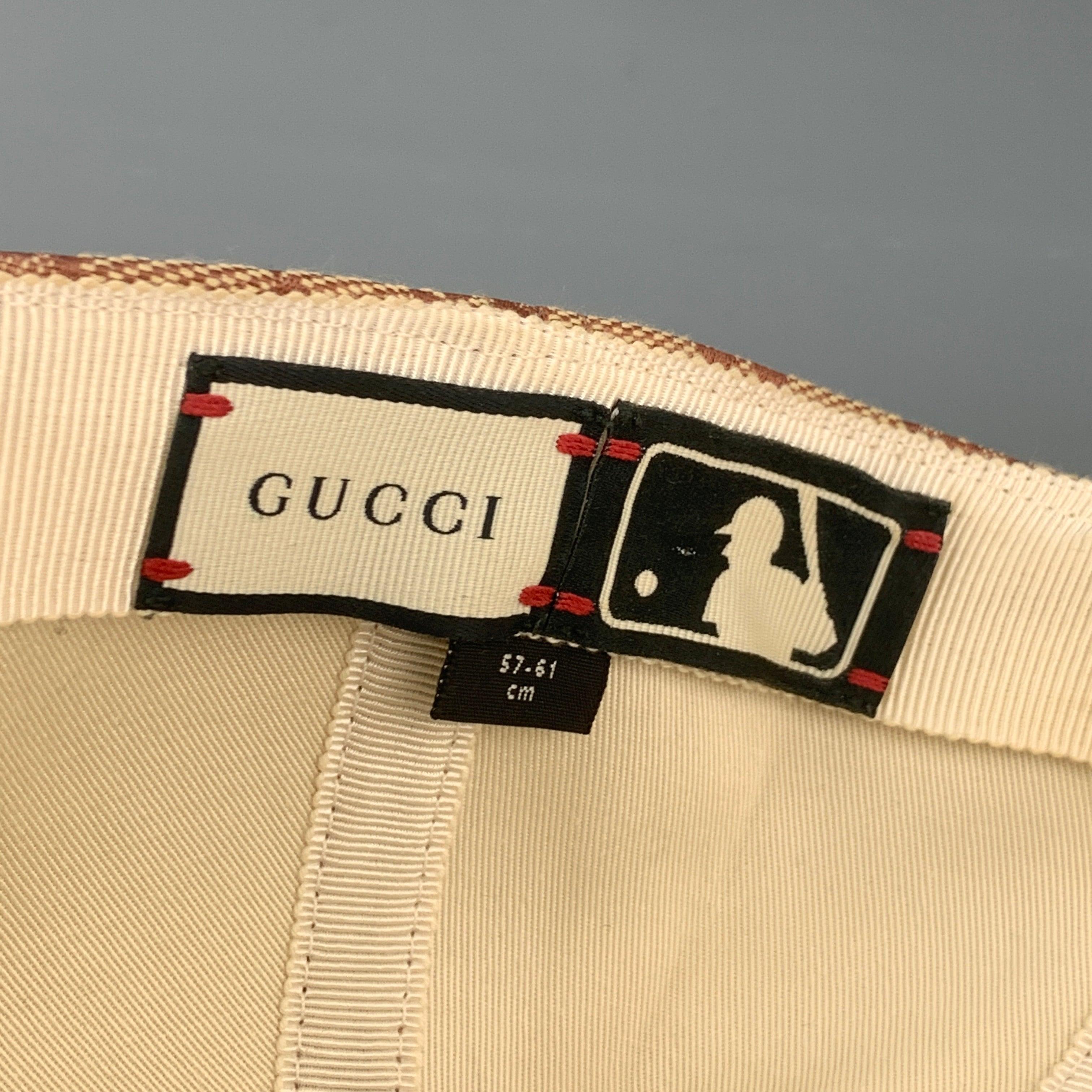 GUCCI Khaki Monogram Canvas NY Yankees GG Cap 2