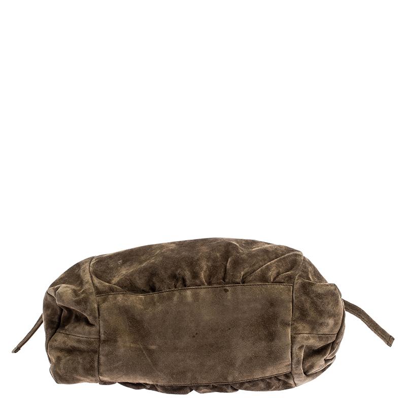 Gucci Khaki Wildleder Hysteria Medium Hobo Damen