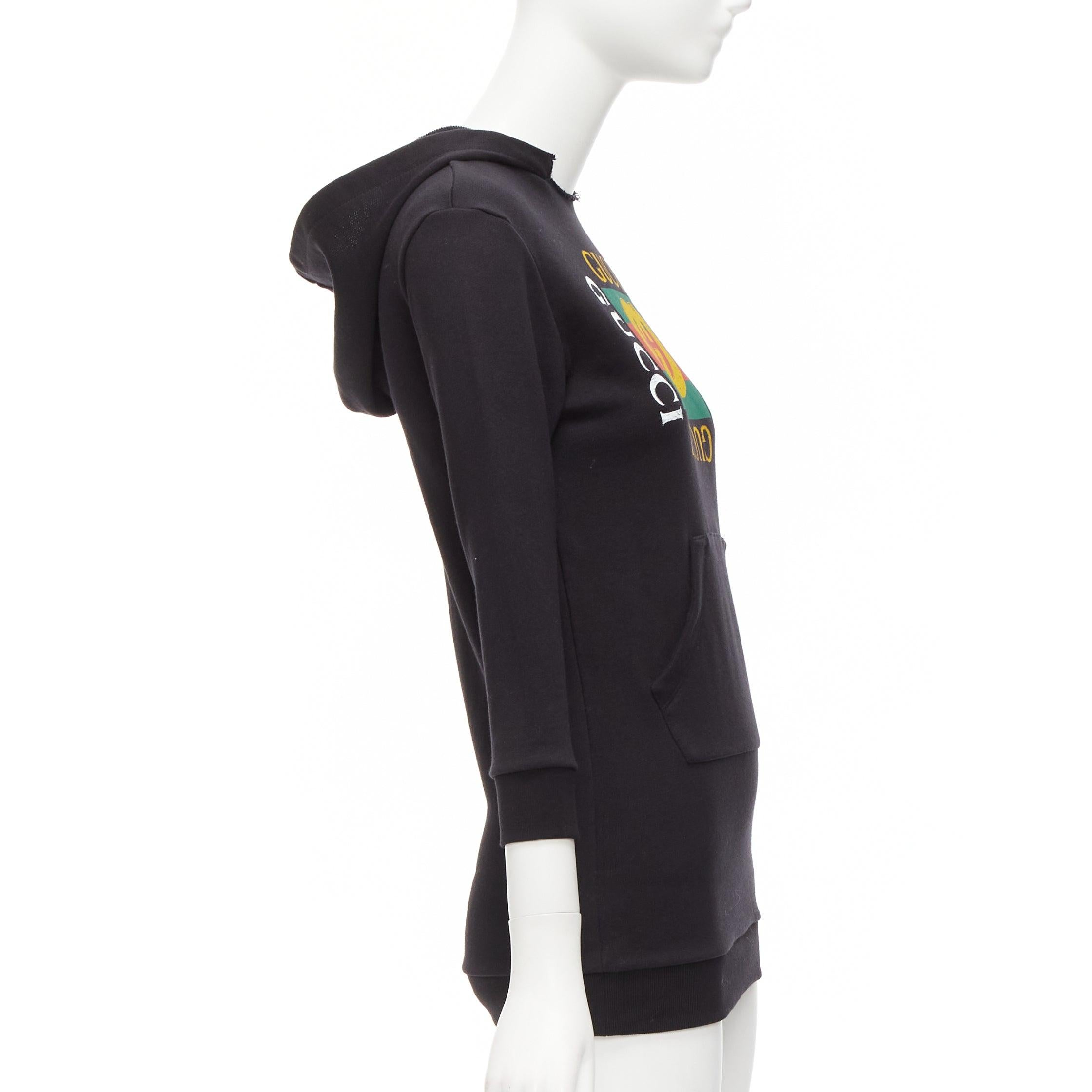 GUCCI Kids Alessandro Michele vintage box logo hoodie black 8Y XS Excellent état - En vente à Hong Kong, NT