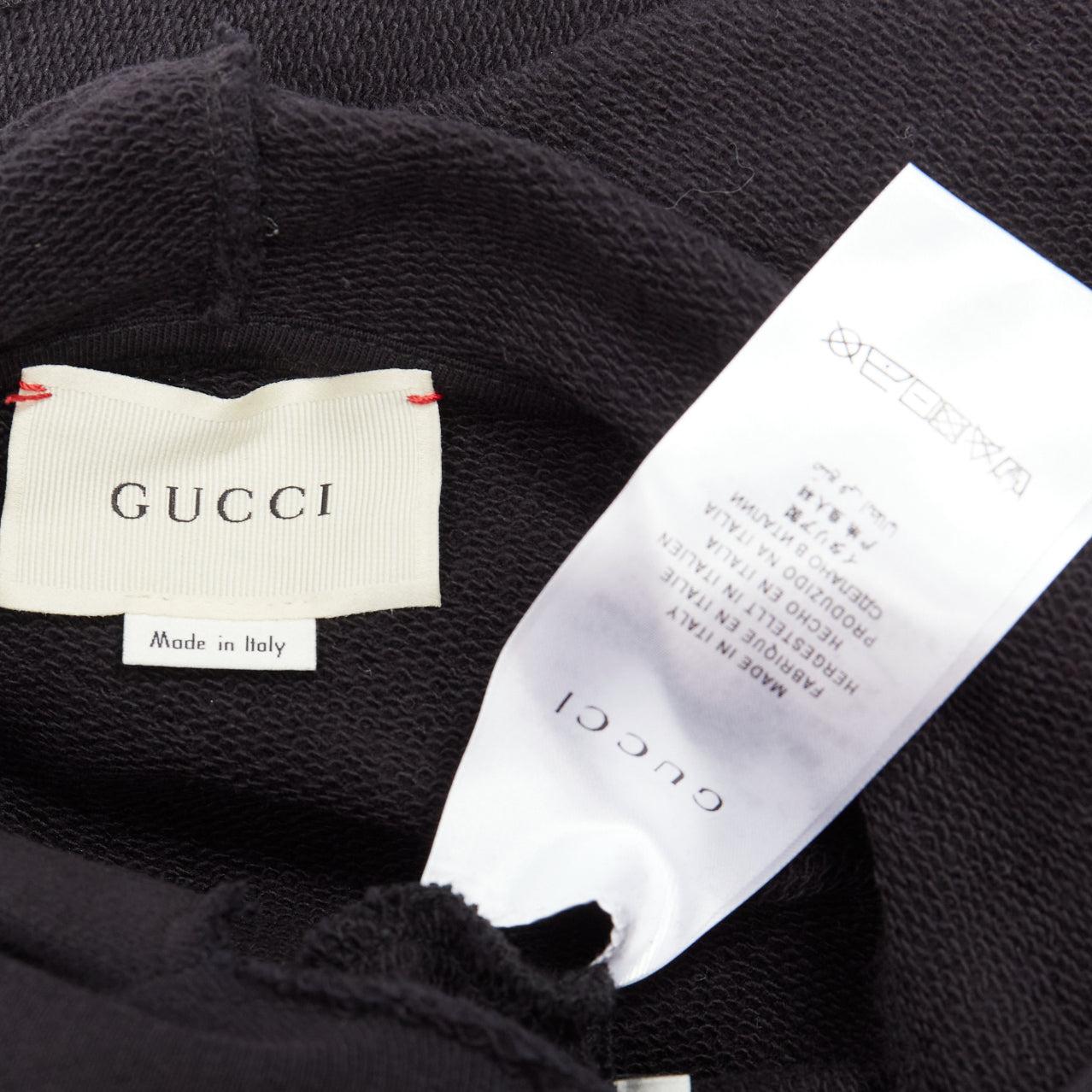 GUCCI Kids Alessandro Michele vintage box logo hoodie black 8Y XS en vente 3