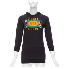 GUCCI Kids Alessandro Michele vintage box logo black hoodie 8Y XS