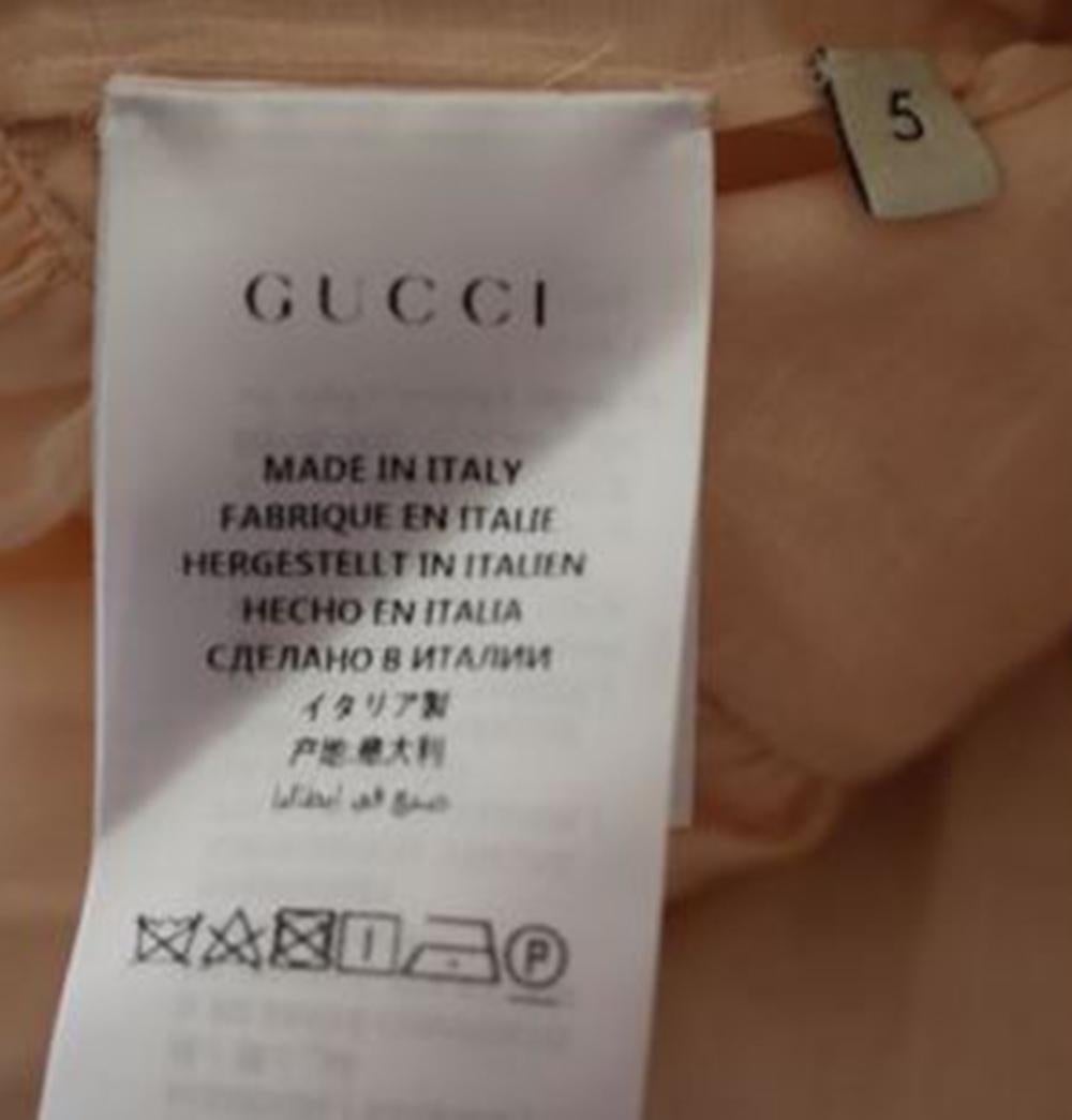 Gucci Kids Apricot Tulle Cat Dress In Excellent Condition In London, GB