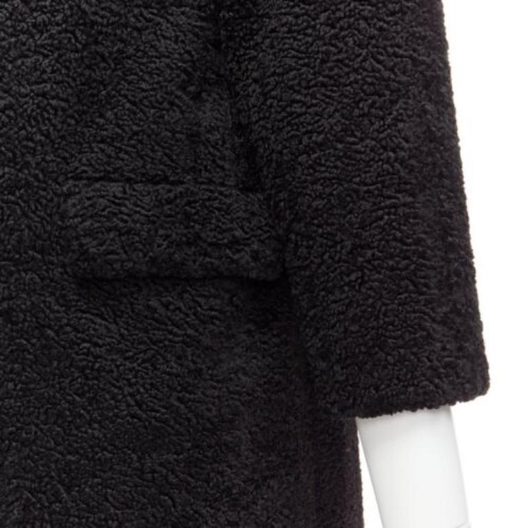 GUCCI KIDS black beige anchor knots faux shearling Teddy coat 8Y For Sale 4