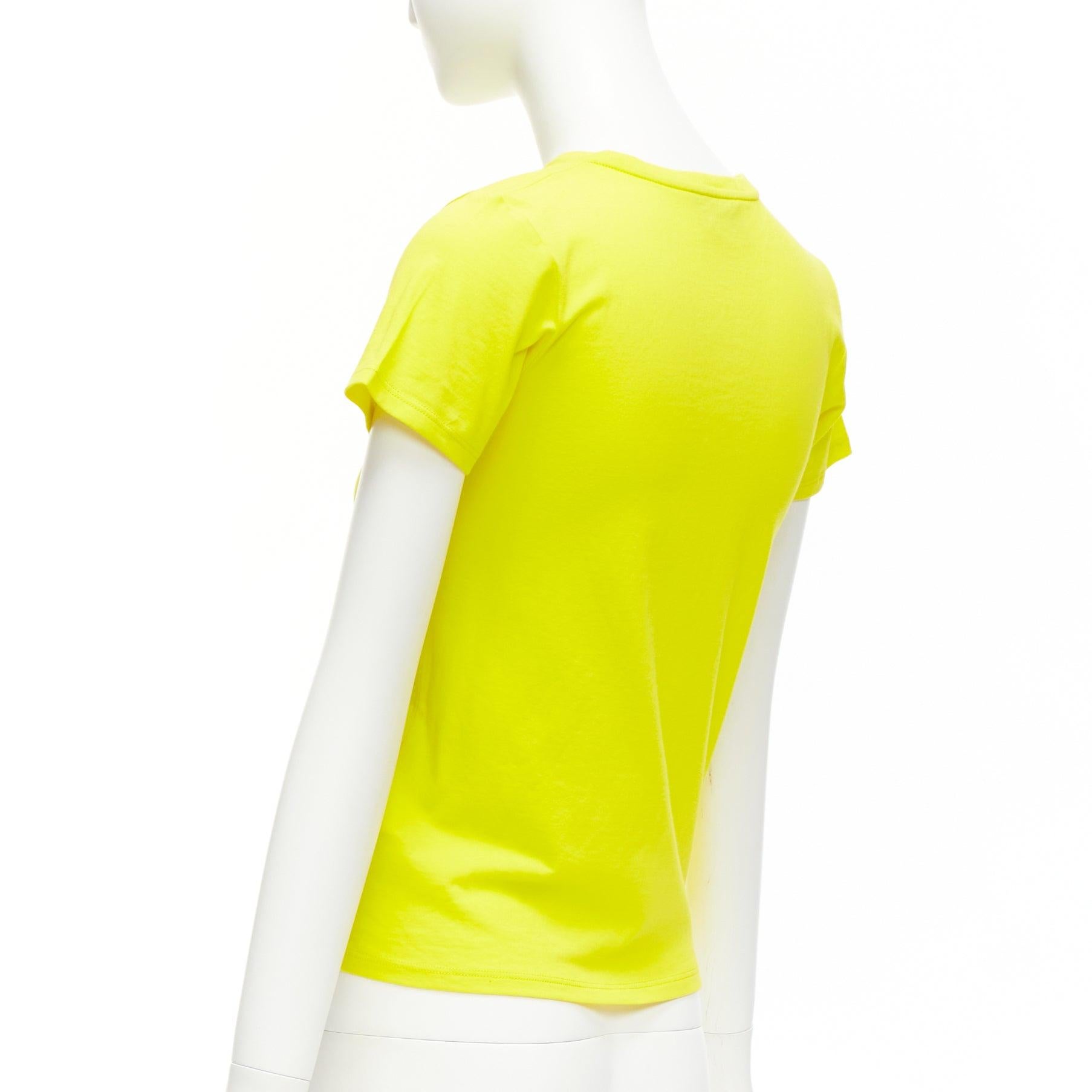 GUCCI KIDS camiseta cuello redondo logo vintage amarillo brillante 10Y XS en venta 1