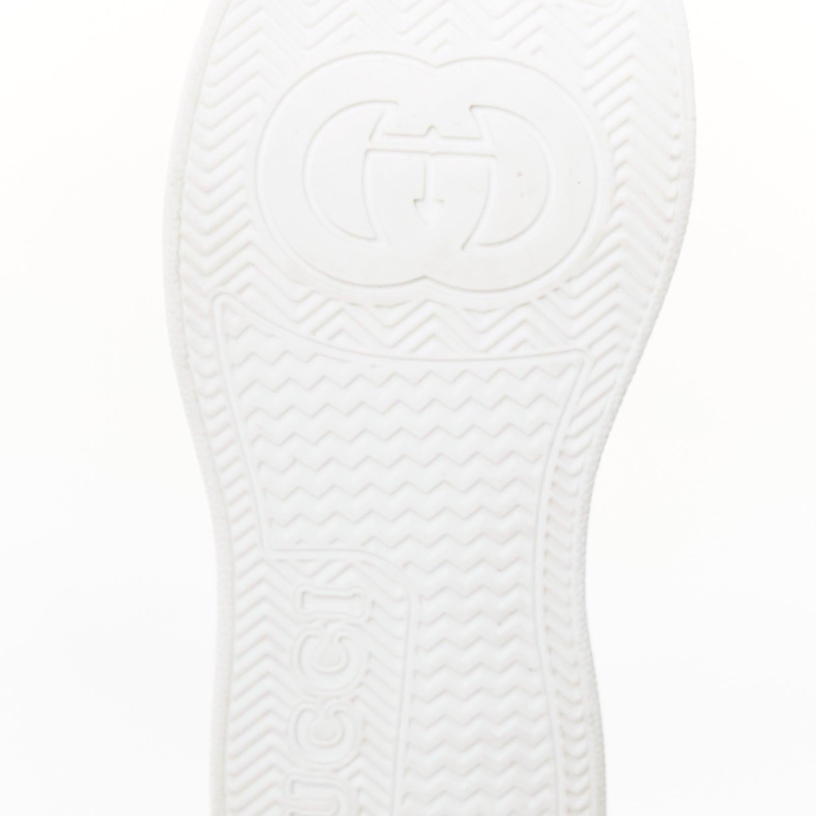 GUCCI KIDS rose blanc cuir tissu GG monogramme interlocking sneakers EU29 en vente 5