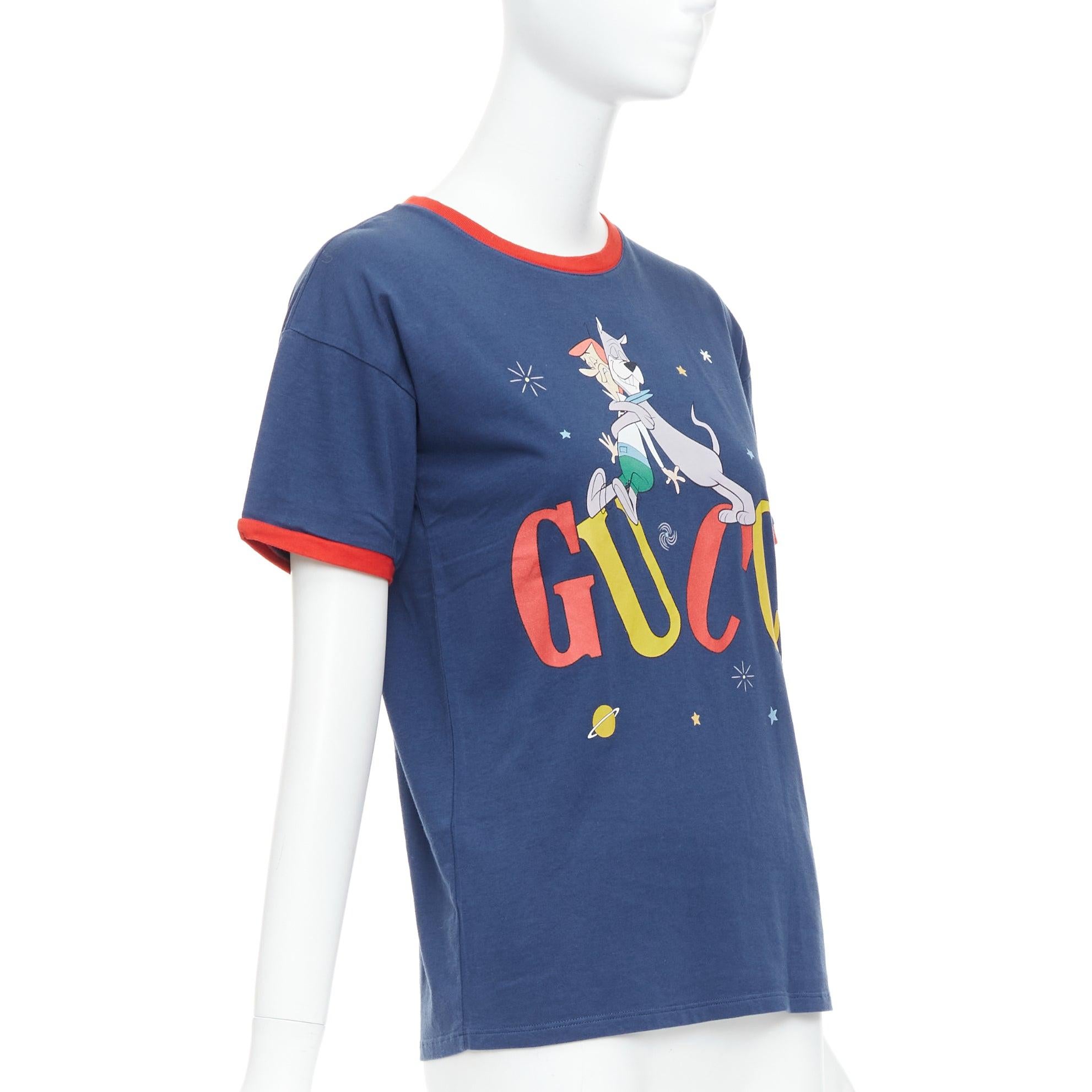 Blu Gucci KIDS The Jetsons, t-shirt con stampa del logo del cane rosso 12 anni in vendita