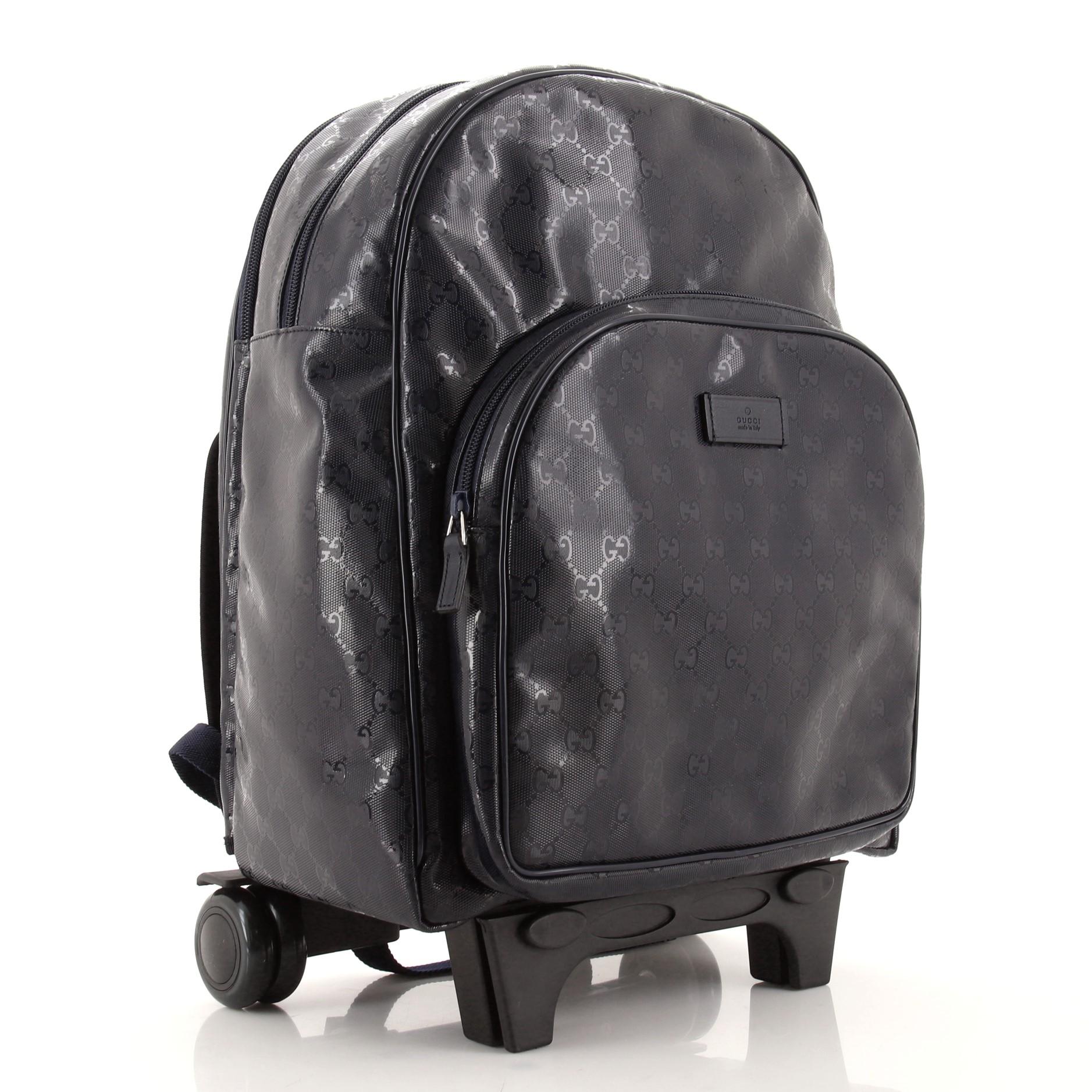Black Gucci Kid's Trolley Backpack GG Imprime