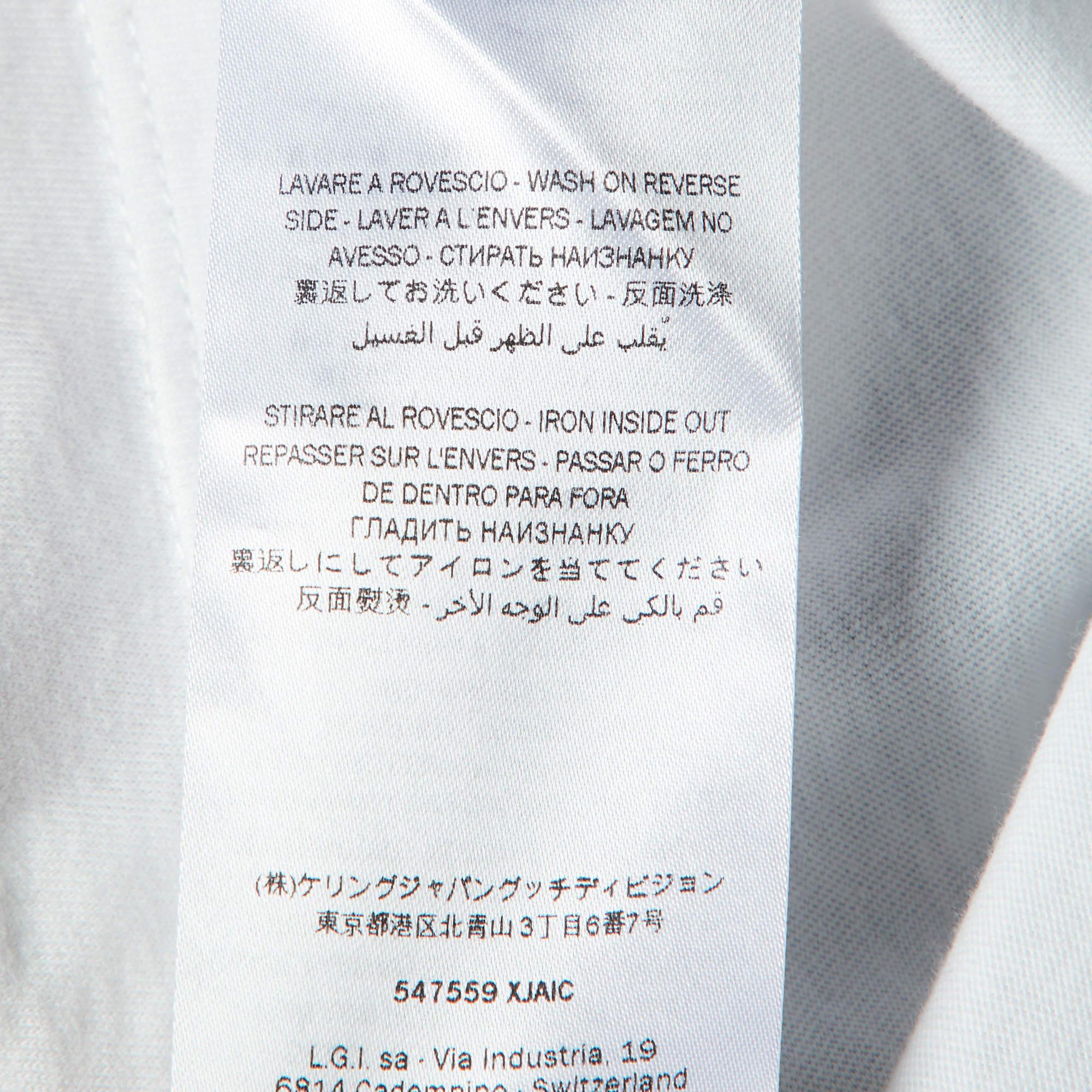 Gucci Kids White Logo Print Cotton T-Shirt 5 Yrs For Sale 2