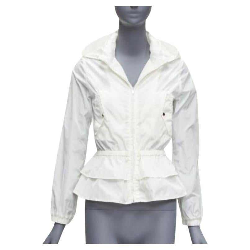 GUCCI Kidswear ivoire GG monogramme logo peplum veste à capuche 12Y