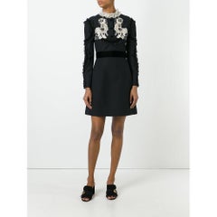GUCCI King Spaniel Appliqué Cocktail Dress IT40 US 2-4