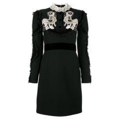 GUCCI King Spaniel Appliqué Cocktail Dress IT40 US 2-4