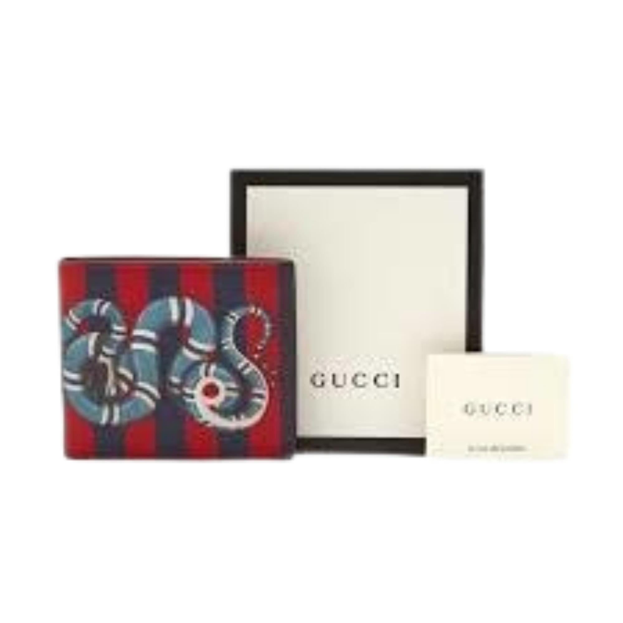 Women's or Men's Gucci Kingsnight Print Stripped Bi-Fold Wallet