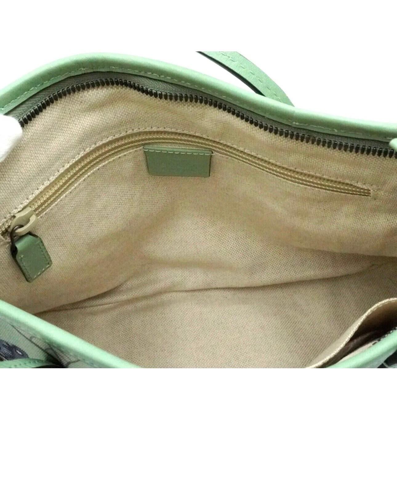 Gucci Kris Knight Flora Nylon Mint Green Orange Flower handbag + Shoulder Strap 13