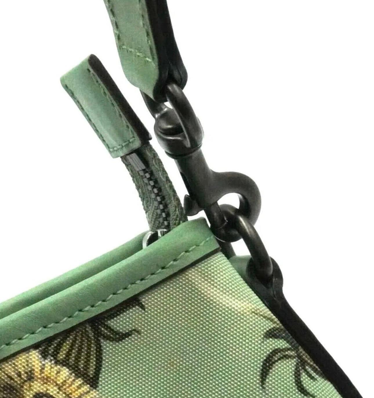 Gucci Kris Knight Flora Nylon Mint Green Orange Flower handbag + Shoulder Strap 3