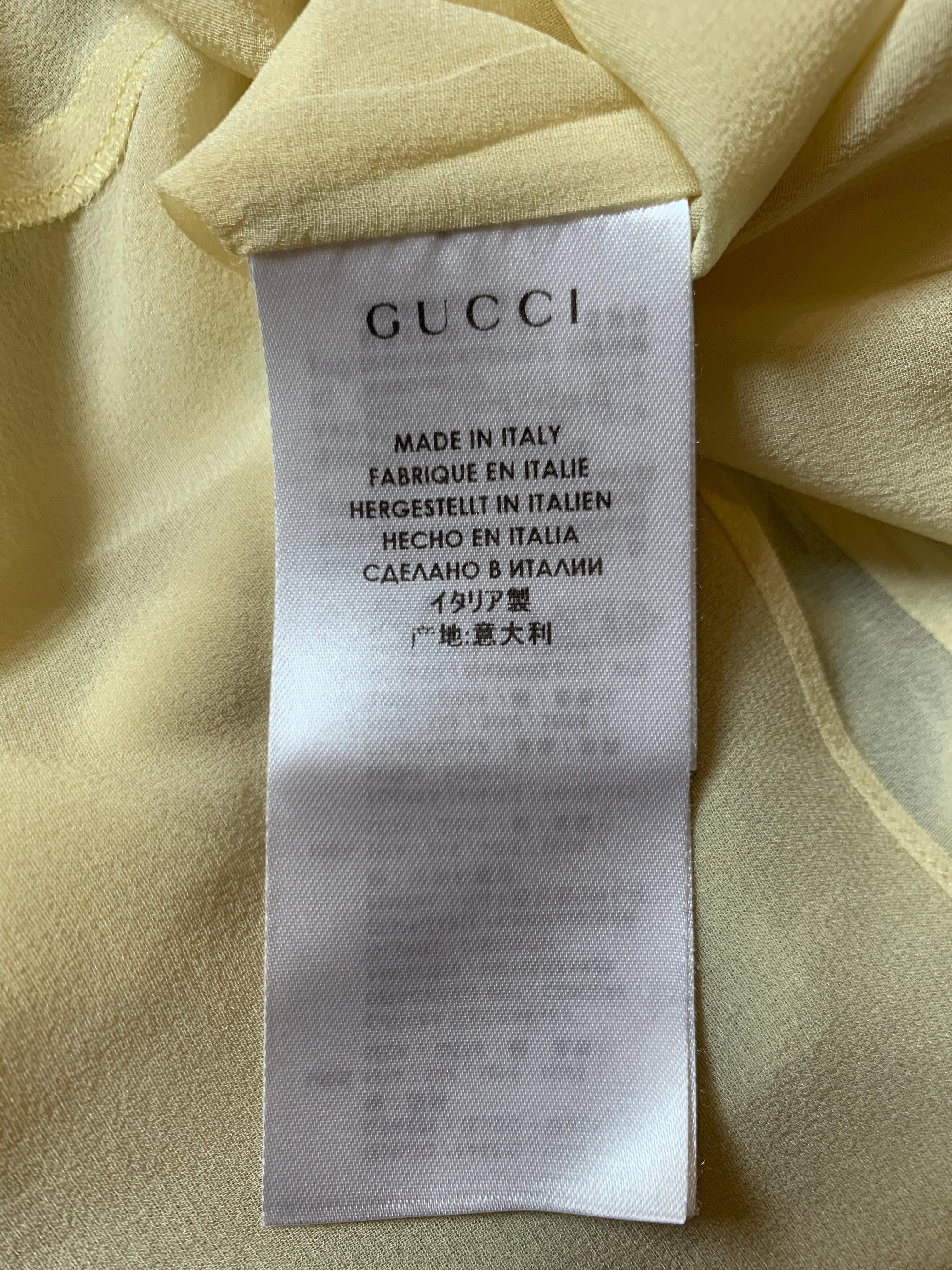 Gucci Kris Knight Flora Print Yellow Floral Silk Dress With Belt 1