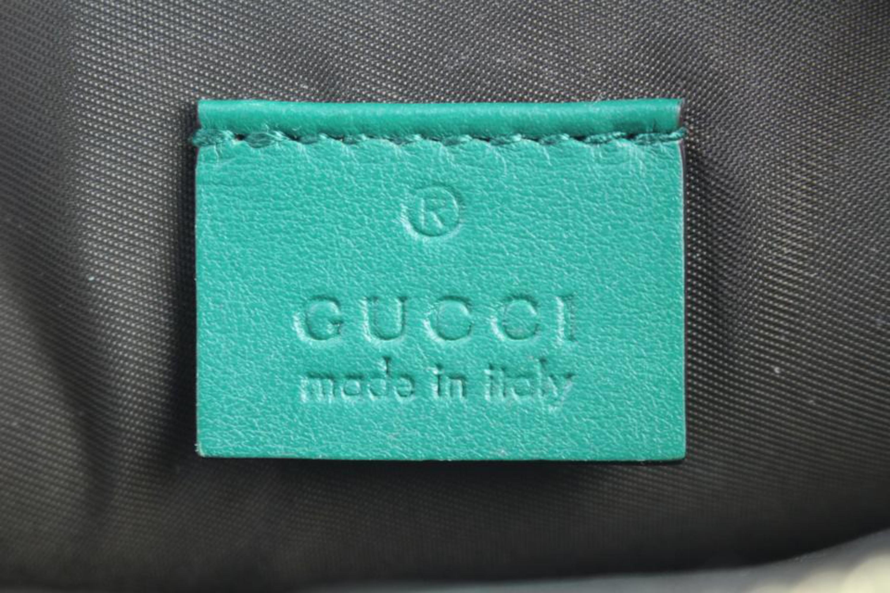 Women's Gucci L' Aveugle Par Amour Zip Pouch Wristlet 4gj0115 Green Leather Clutch For Sale