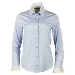 Gucci Lace Trimmed Cotton Poplin Shirt